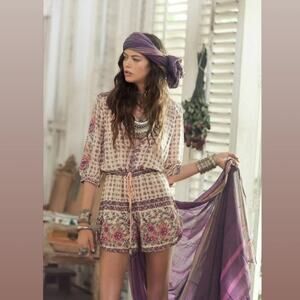 Spell Revolve Desert Rose Romper in Sand, Sz S